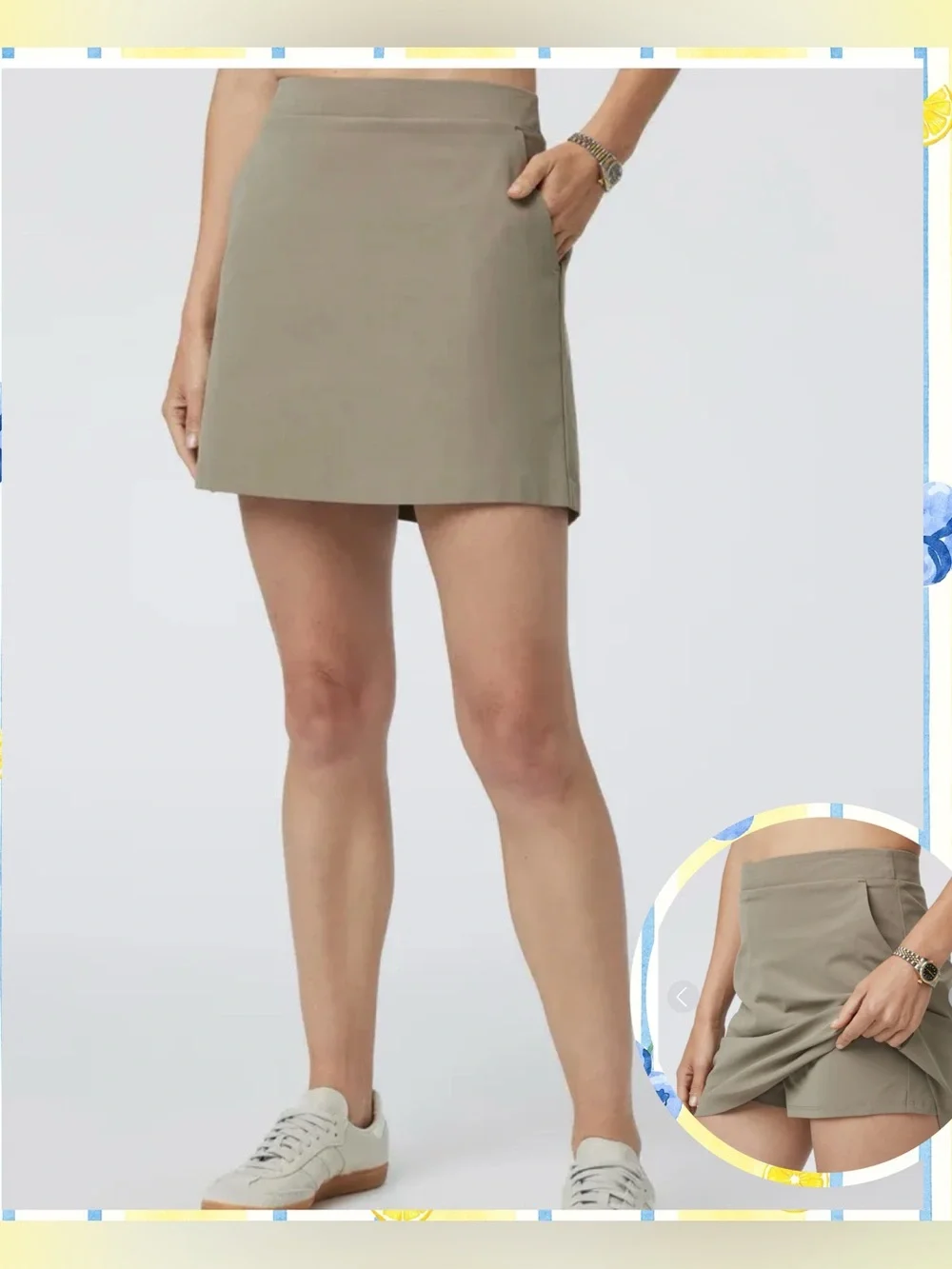 Vuori‎ Meta Skirt skort Taupe Women's Large NWT ⛳✨